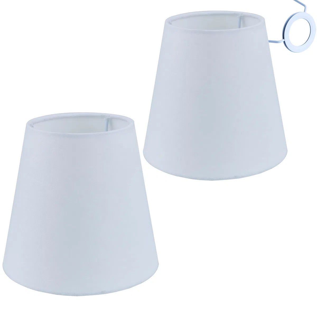 Sinta 2 Pezzi 5.5 inch E14/E27 Paralumi per Lampade Tessuto Piccolo Paralumi Lampadari Lampadario e Lampada a Muro,Bianco