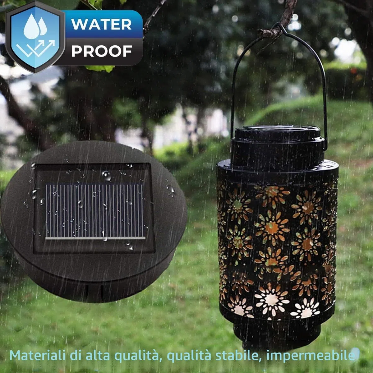 6 Pezzi Lampada Solare di Ricambio, Scatola Batteria Solare, Adatto Lampade a Sospensione Esterni, Giardino, Decorazione Cortile (luce bianca calda)