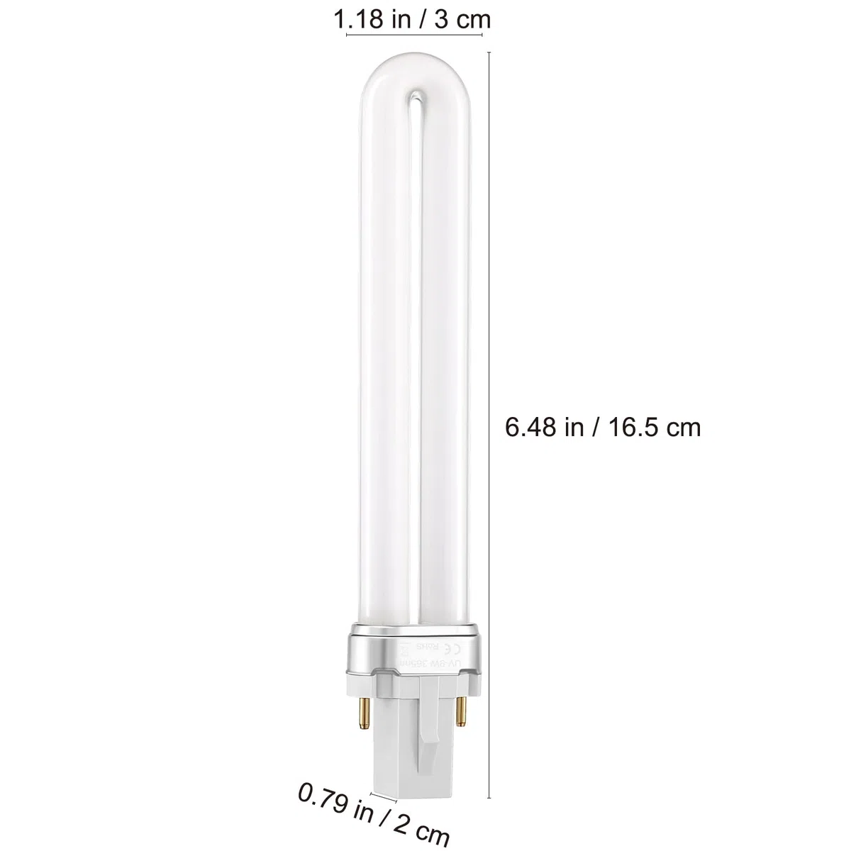 POPETPOP 4 Pezzi 9W Lampadina UV Nail Tube sostituzione: 365Nm Tubo Lampada per lampade asciuga unghie ultraviolette