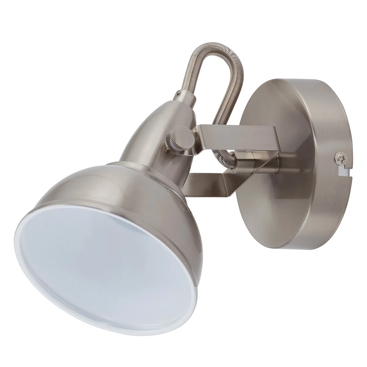 BRILONER Faretto orientabile, Lampada da Parete, Attacco per Lampadina E14 Max. 40W Non Inclusa, Paralume Ø10.5cm, Luce da Muro in Metallo satina, Bianco Satinato, 15.6 x 10 x 15.6 cm