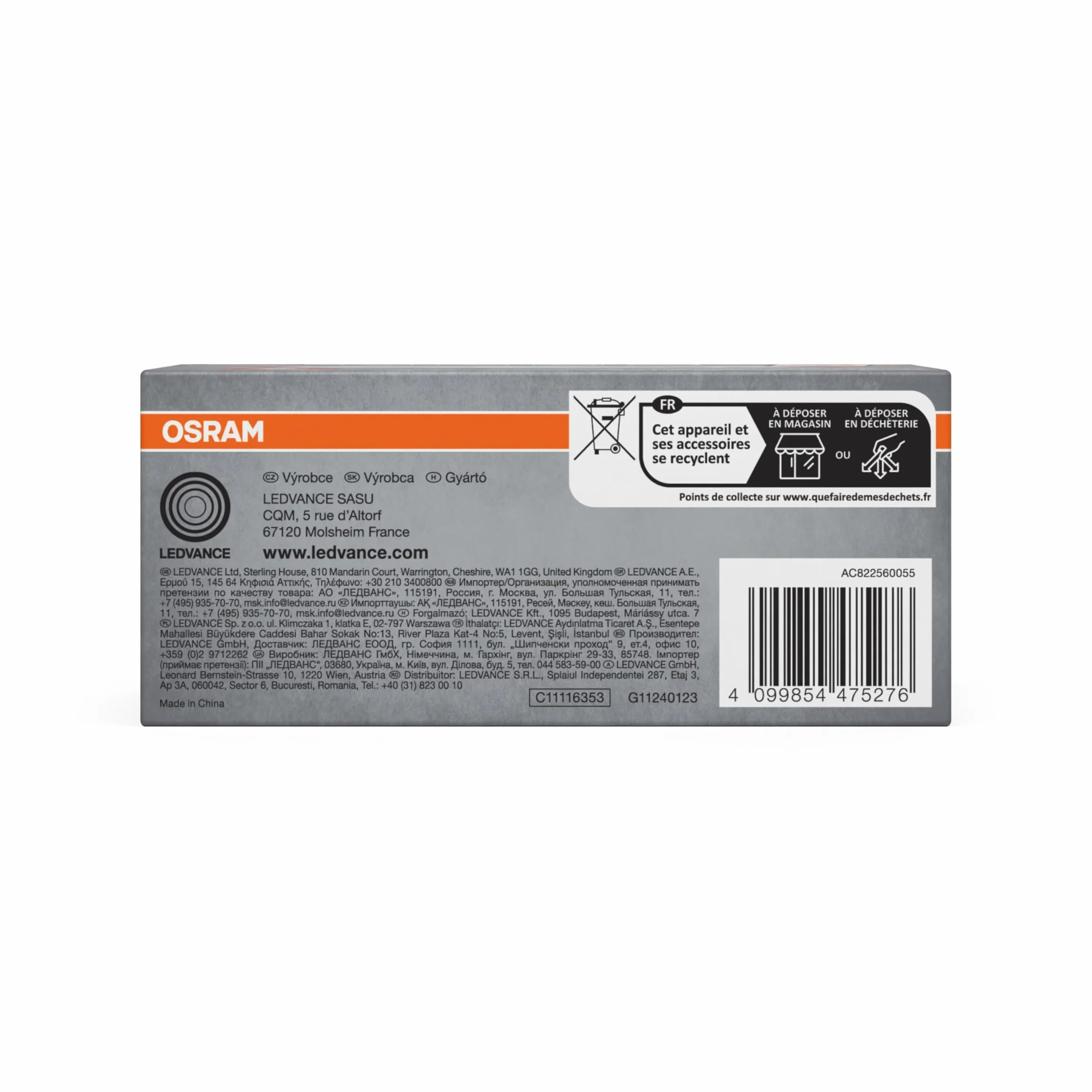 OSRAM SMART+ Matter Recess Slim LED Faretto da Incasso Bianco 120mm, 8W, 550lm, TW 3000-6500K, Matter WiFi, Alexa, Incassato
