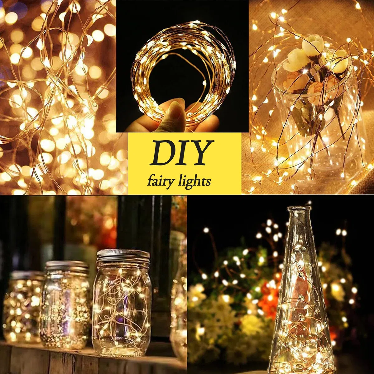 Flaspar Led Stringa Luci a Batteria, 2 Pezzi 10 metri 100 Led Rame filo Ghirlanda Catena Luminose Lucine Fata Luci Decorative per Natale San Valentino Interno Esterno, Bianco Caldo