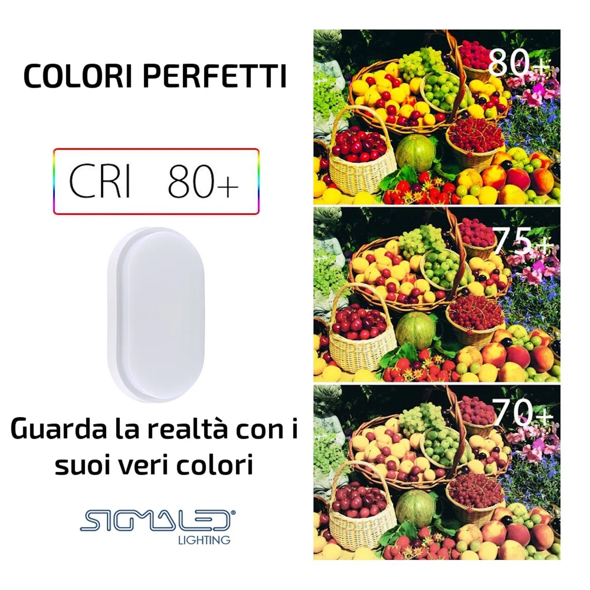 Sigmaled lighting, Plafoniera led 15W per esterni, Resistente all'Acqua, Luce Naturale 4000K, 1350Lm, Applique OVALE IMPERMEABILE IP54 da soffitto e parete, per Esterno o Interno