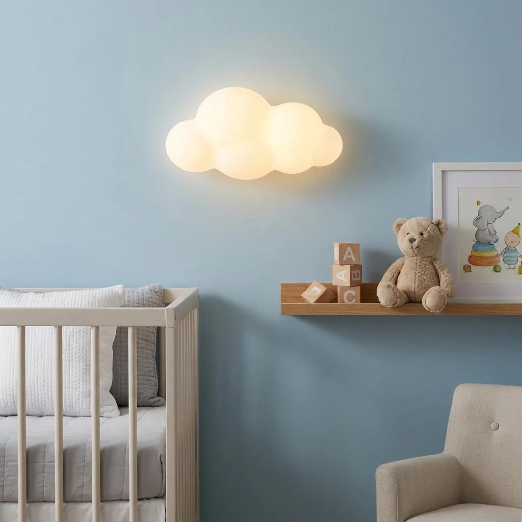 Alpinaluz Aplique da Parete LED per Bambini CLOUDY a Forma di Nuvola 3D in Policarbonato Bianco, 12W, Luce CCT Regolabile 3000K/4000K/6000K, Lampada Decorativa Moderna per Camera da Letto, Corridoio