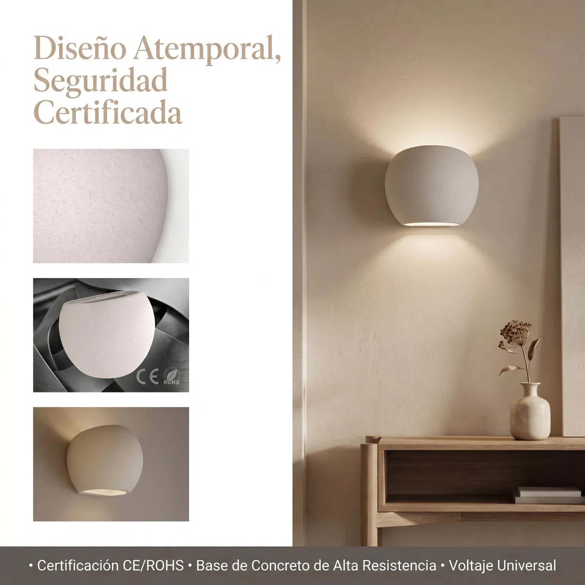 BARCELONA LED Applique da parete cemento bianco “Ball” G9 Up & Down, lampada da parete piccola moderna minimalista stile nordico, luce indiretta per soggiorno camera hotel interni