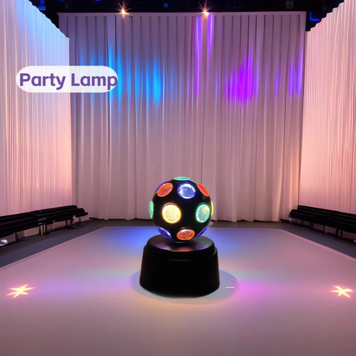Generico Palla disco LED | Luce d'ambiente LED portatile a batteria - Lampada decorativa a disco,per feste, discoteche, bar, karaoke, casa, uso interno/esterno, compleanni, matrimoni, Natale