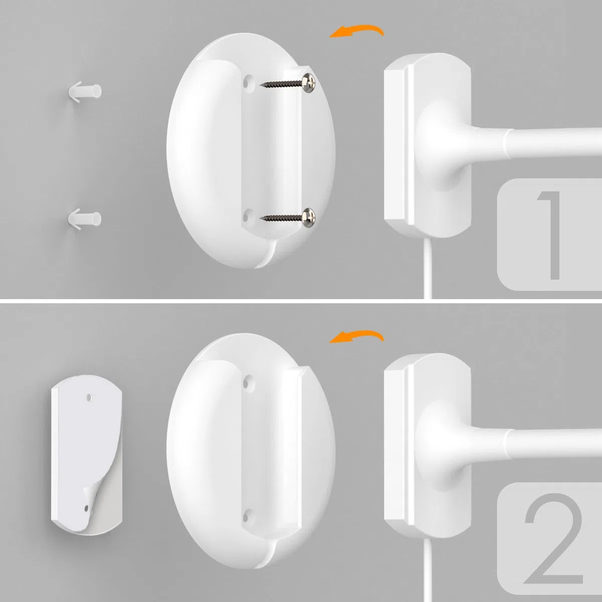 ENUOTEK Lampada da Lettura Bianca, Lampade da Parete con Braccio Flessibile Touch Dimmerabile con Base e Cavo USB da 1.8 Metri, 3 Colori di Illuminazione, Funzione di Memoria