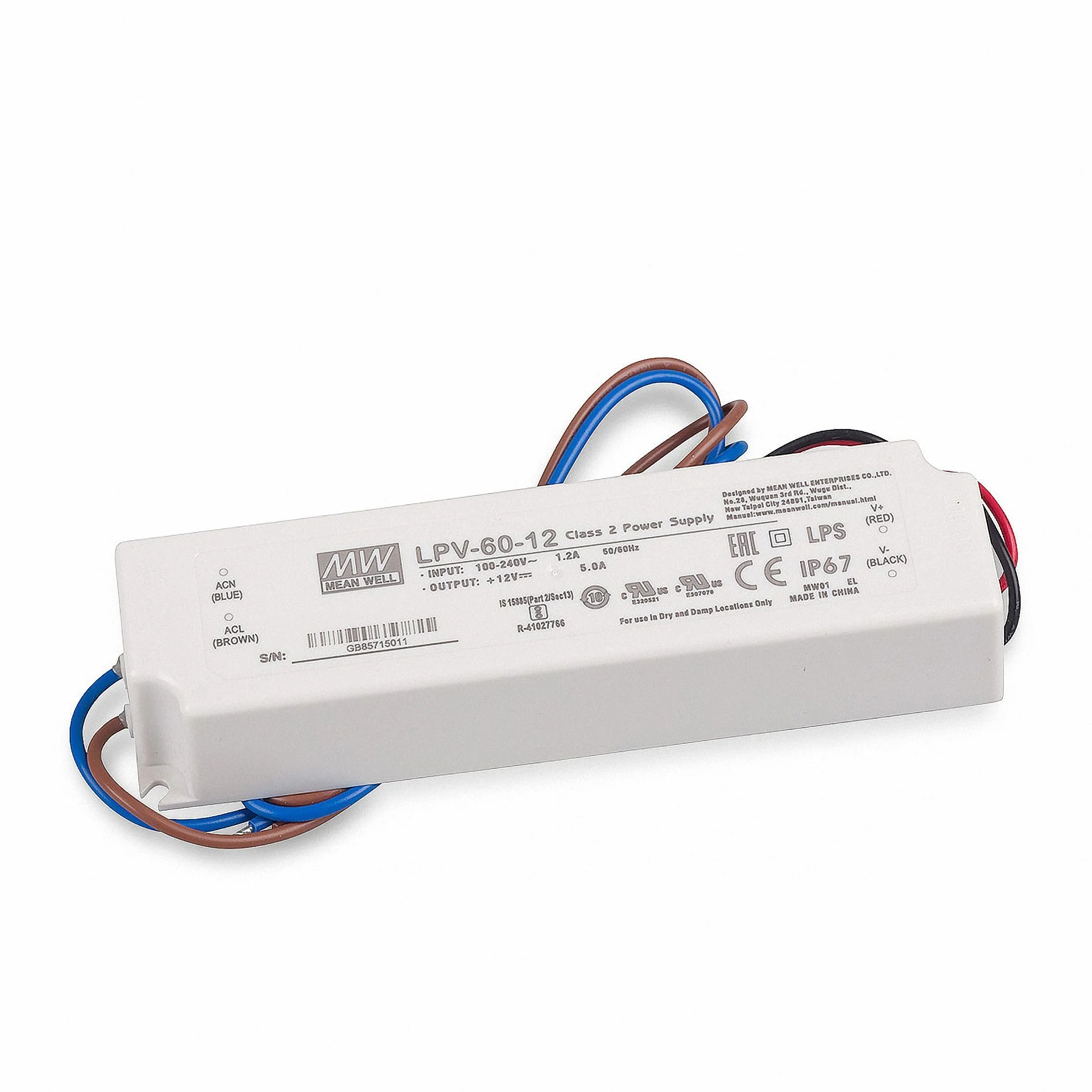 Mean Well LPV-60-12 - Trasformatore LED per illuminazione a LED