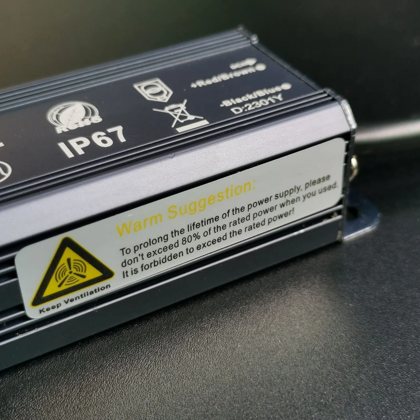 Trasformatore 220v 24v 60W, Alimentatore LED 24v Impermeabile IP67, Trasformatore 2,5A per Luci LED, Cartelloni Pubblicitari e Telecamera di Sicurezza Esterno