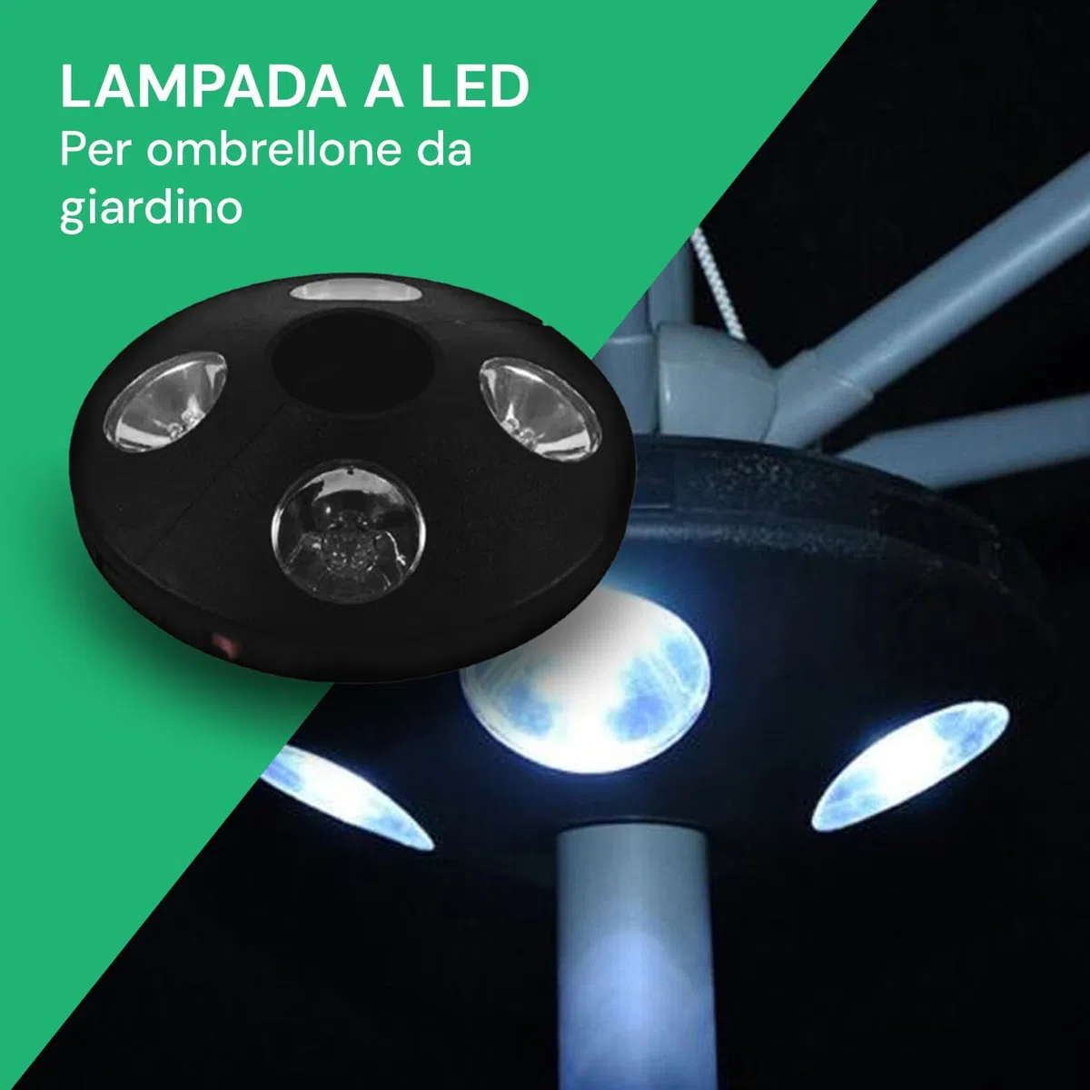 Avilia Lampada a LED per Ombrellone da Giardino - Ideale per Illuminare le tue Serate in Terrazzo o Giardino - Realizzate in Materiali Resistenti e Regolabile in Altezza e Inclinazione