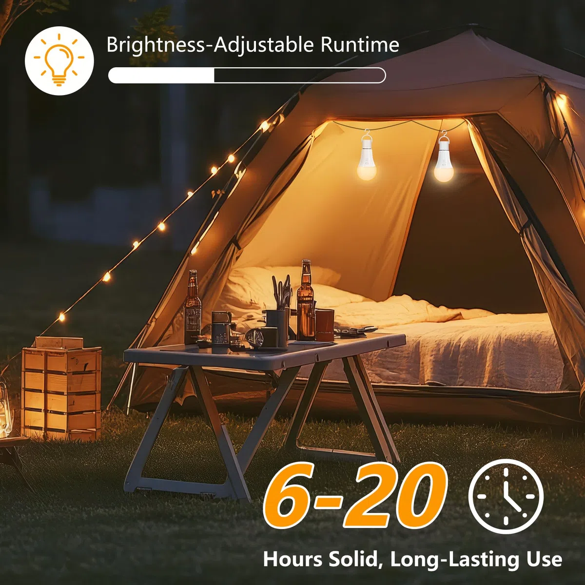 Ricaricabile Lampadina LED E27 Con Funzione Temporizzazione - Luci LED a Batteria 7 W Con Telecomando - Lampada Campeggio 3 Temperature di Colore - RGB Dimmerabile Lampada Emergenza, 2 Pack