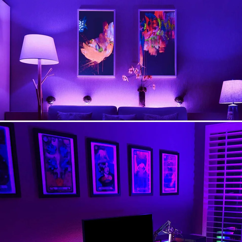 Onforu 2 Pezzi 9W Lampadine UV LED, Luce Nera Lampadine E27, Black Light, Illuminazione Ultravioletto per Party Feste Discoteca Natale Club Body Art Neon Party ecc