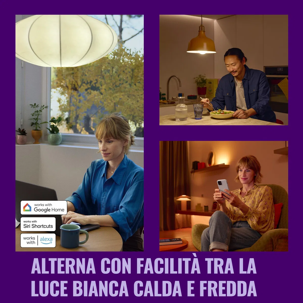 WiZ Lampada Smart LED A60, bianco Regolabile, attacco E27, 100 W, 2.200-6.500 K,1.521 lumen, intensità regolabile, compatibile con Alexa, Google Assistant e Apple Home, conf. da 1