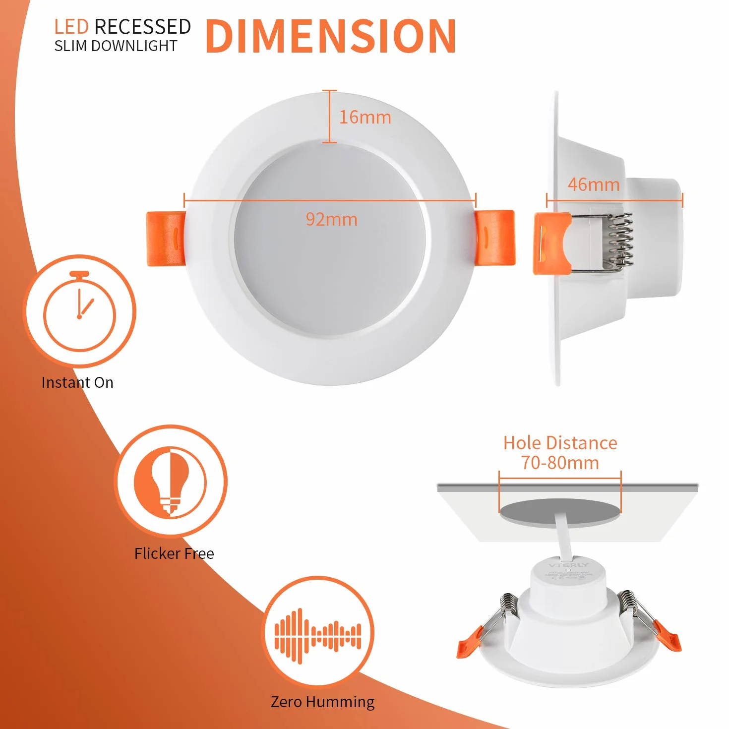 Faretti LED da Incasso, 3 X 6W Faretti Cartongesso, 430LM, 6000K Luce Bianco Freddo, Non Dimmerabile, AC 220-240V Luci da incasso, Integrati Ultrasottile Pannello Lampada, Spot LED incasso
