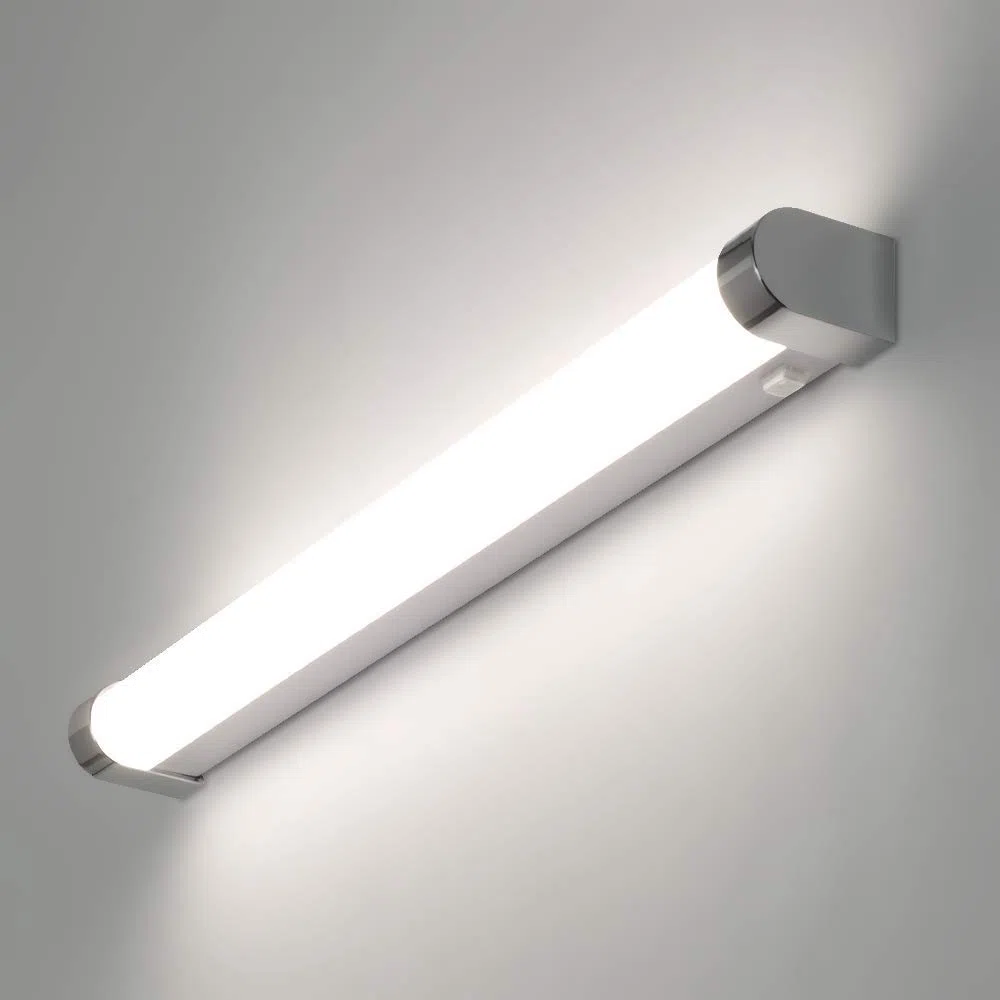 Kwazar Illuminazione – Lampada da bagno da fissare sopra lo specchio – Applique da parete con interruttore – Luce bianca neutra, 20W, 1800lm, 76 cm, grado di protezione IP44, 230 V, LED, cromo