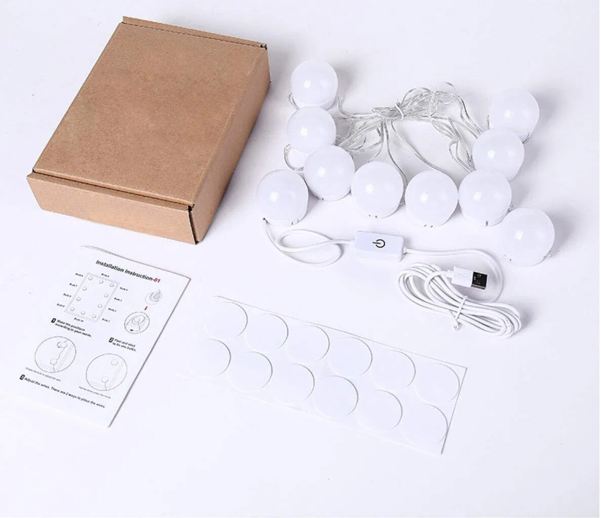 Luci Da Specchio, Kit Luci per Specchio Stile Hollywood per Trucco 10 Lampadine LED Dimmerabili Lampada da Specchio Cosmetico Lampada da Bagno, LED Luce Dello Specchio Con spina