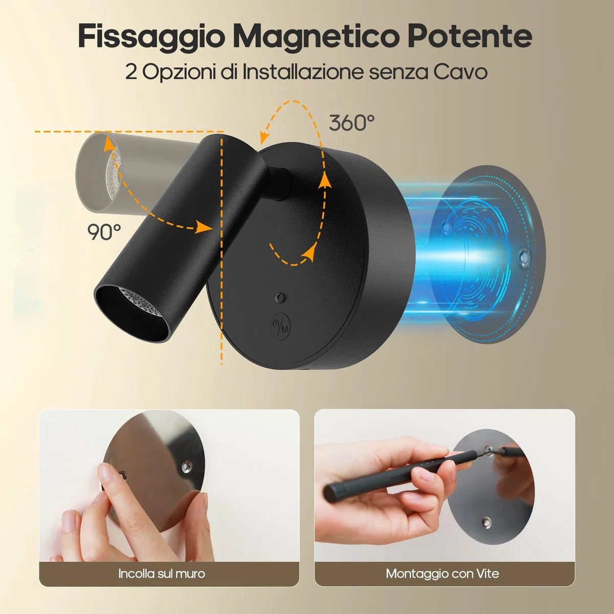 GOODEA Faretto a Batteria Interna 3000mAh,Lampada da Parete Senza Fili Ricaricabile,3 Colori Regolabili, Telecomando con Timer, Nero | Illuminazione per Quadri e Piante
