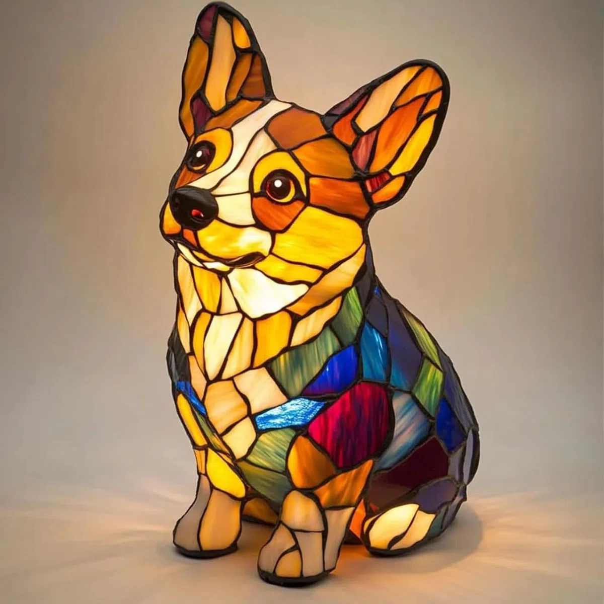 Lampada a forma di bassotto Luce notturna in resina realizzata a mano con luce calda, decorazione da scrivania e comodino a tema animale per gli amanti dei cani, illuminazione artistica a tema canino(