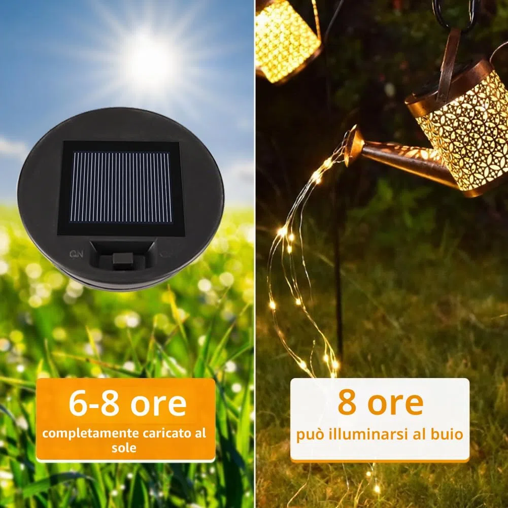 Sostituzione superiore per lampada da annaffiatoio solare con luci a fata bianche calde - Scatola batteria e pannello impermeabili IP65, parte di ricambio per lanterna fai-da-te