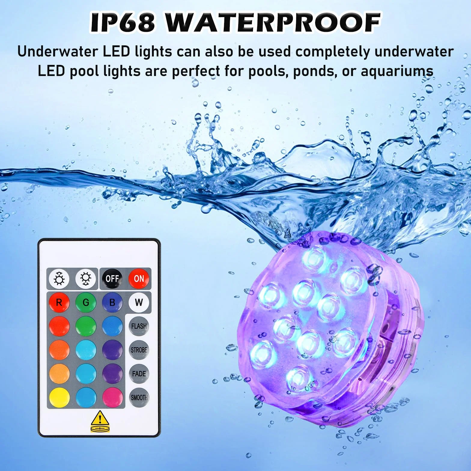 4 Pcs Luci LED RGB Impermeabili IP68 per Piscina, Acquario, Base Vaso e Vasca Idromassaggio - Palle Luminose Subacquee per Decorazione