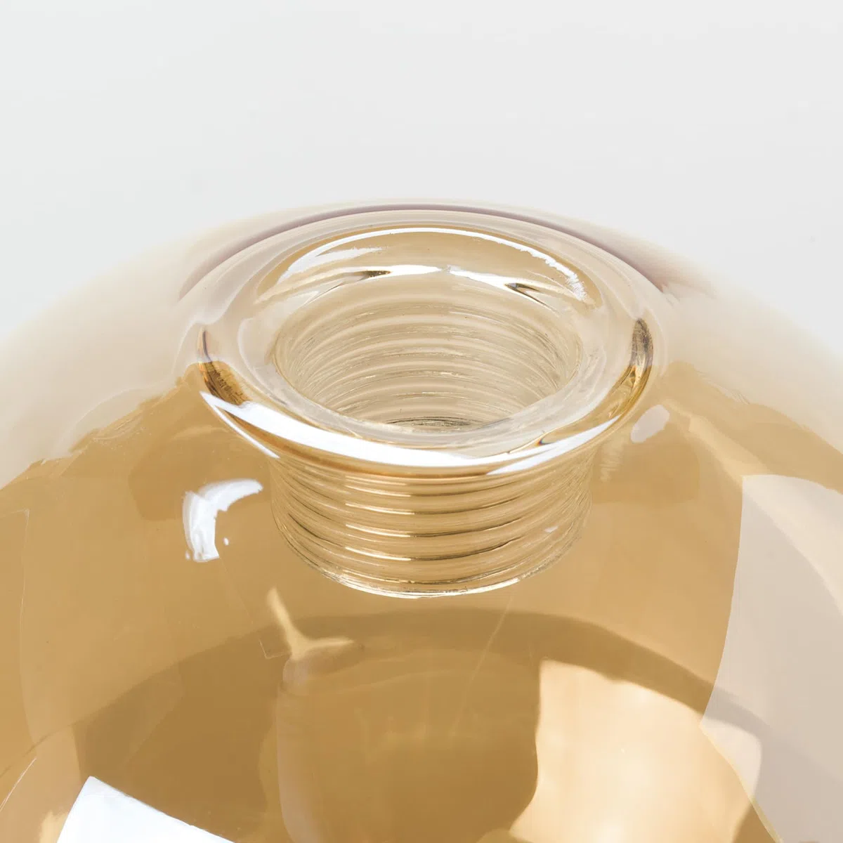 ORION LIGHTSTYLE Paralume in vetro per lampada G9 con filettatura interna, 10 cm, foro di ricambio 22 mm, cromato, specchio ambra, oro
