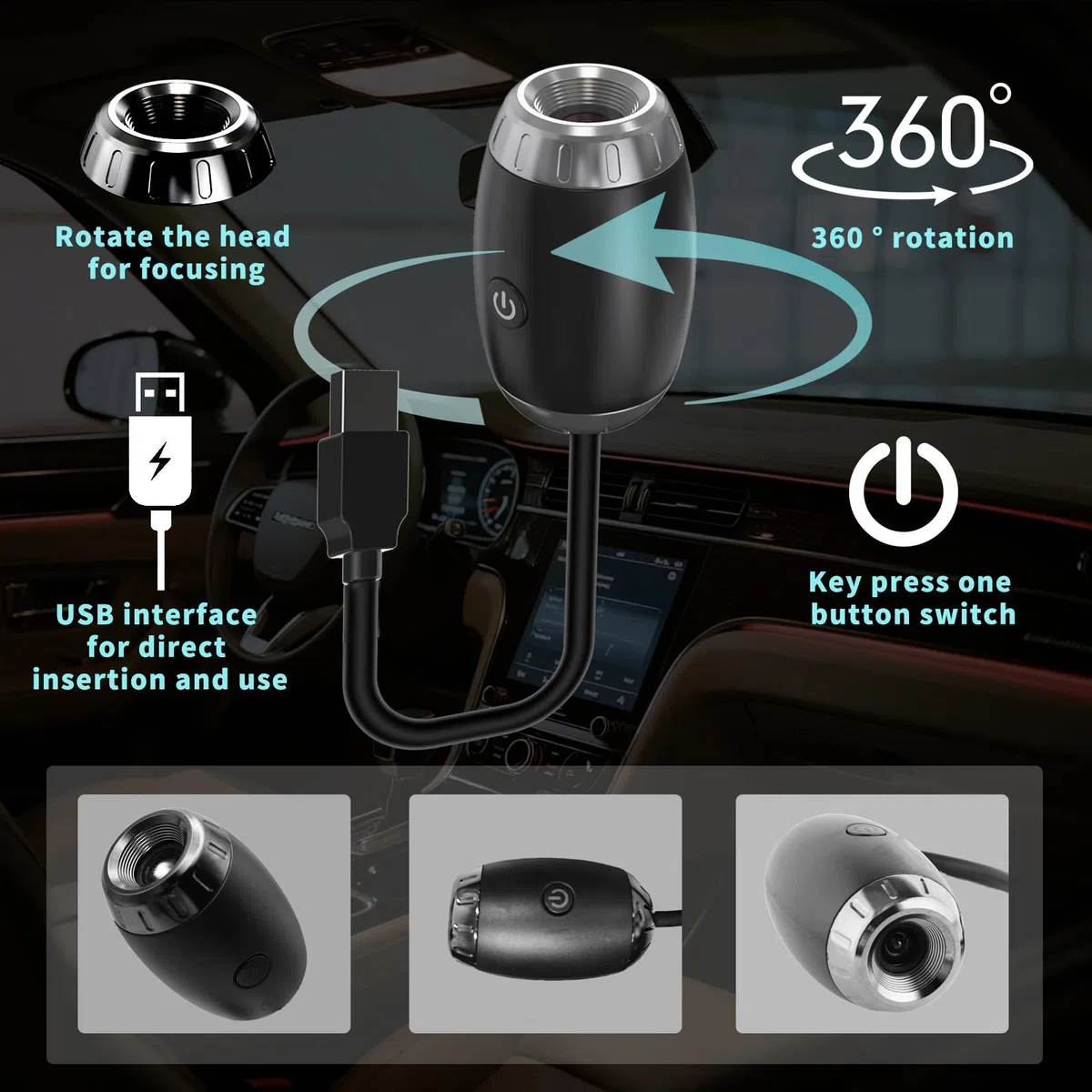 Galaxy Projector Night Light, USB Stars Space Starry Sky Projector Lamp LED Starlights Projection Portable Adjustable for Bedroom Car Roof Interior Ceiling (White-Saturn)