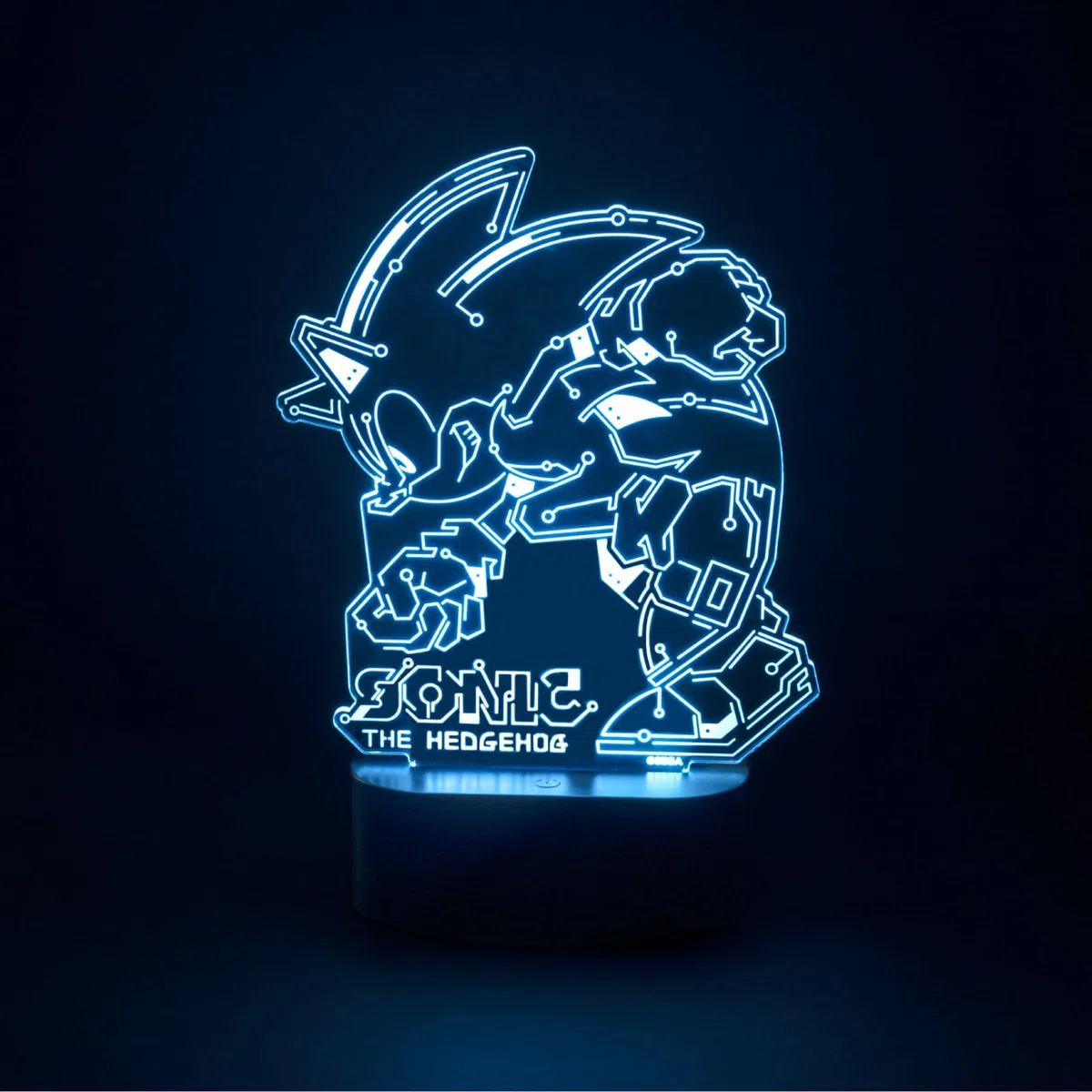 Grupo Erik Lampada Sonic - Lampada da Comodino o da Tavolo LED Gaming con Cavo USB o Batterie AAA | Luce Notturna Bambini 17 x 20 x 5,5 cm