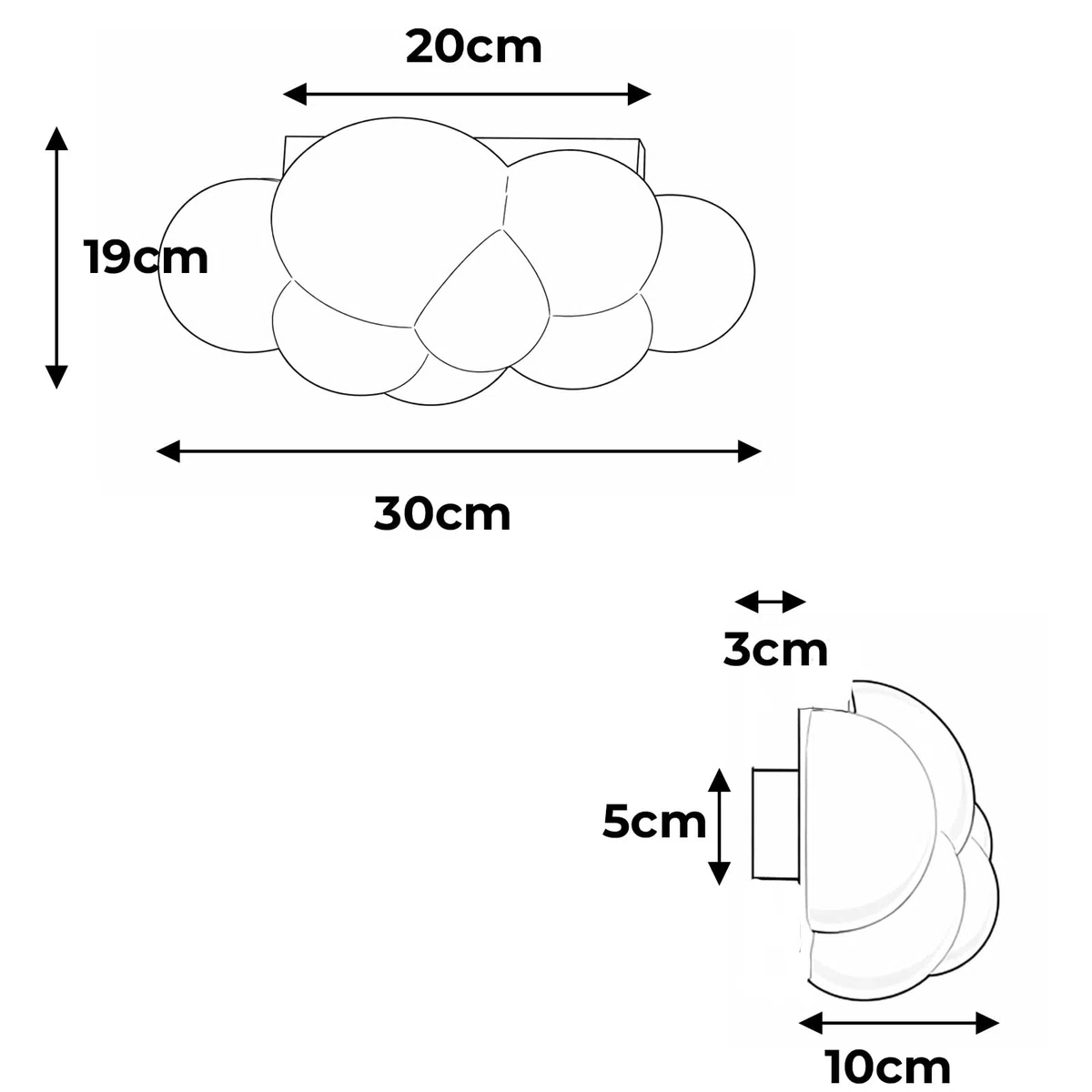 Alpinaluz Aplique da Parete LED per Bambini CLOUDY a Forma di Nuvola 3D in Policarbonato Bianco, 12W, Luce CCT Regolabile 3000K/4000K/6000K, Lampada Decorativa Moderna per Camera da Letto, Corridoio