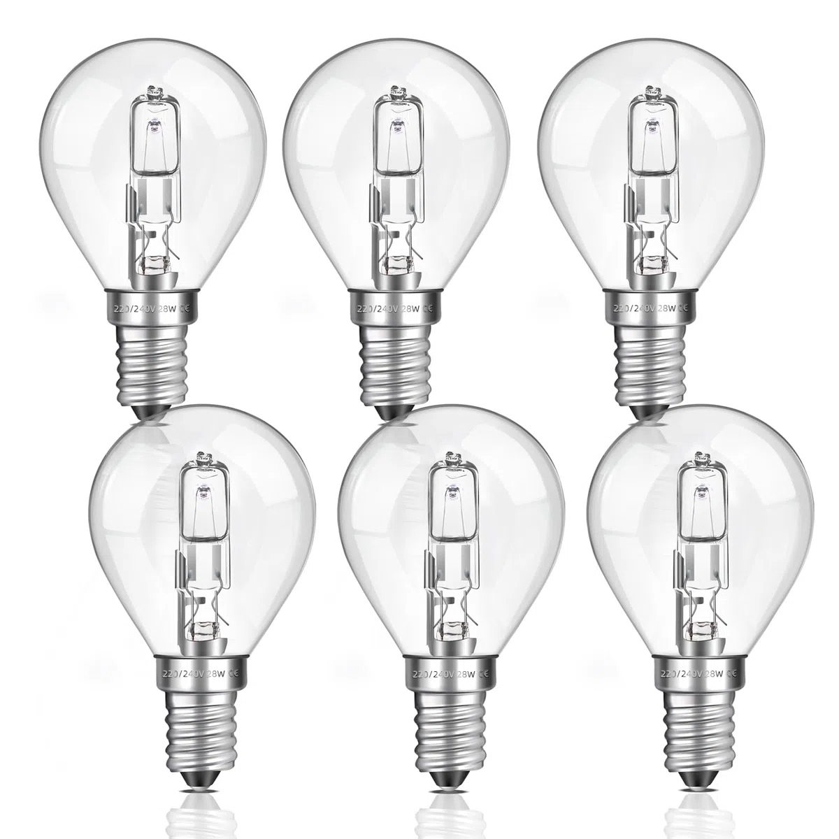 G45 E14 Lampadina 28W Dimmerabile, Bianco Caldo 2700K, 370LM, Lampadine Transparente Golf G45 con Attacco E14 per Lampadari, Applique, Confezione da 6