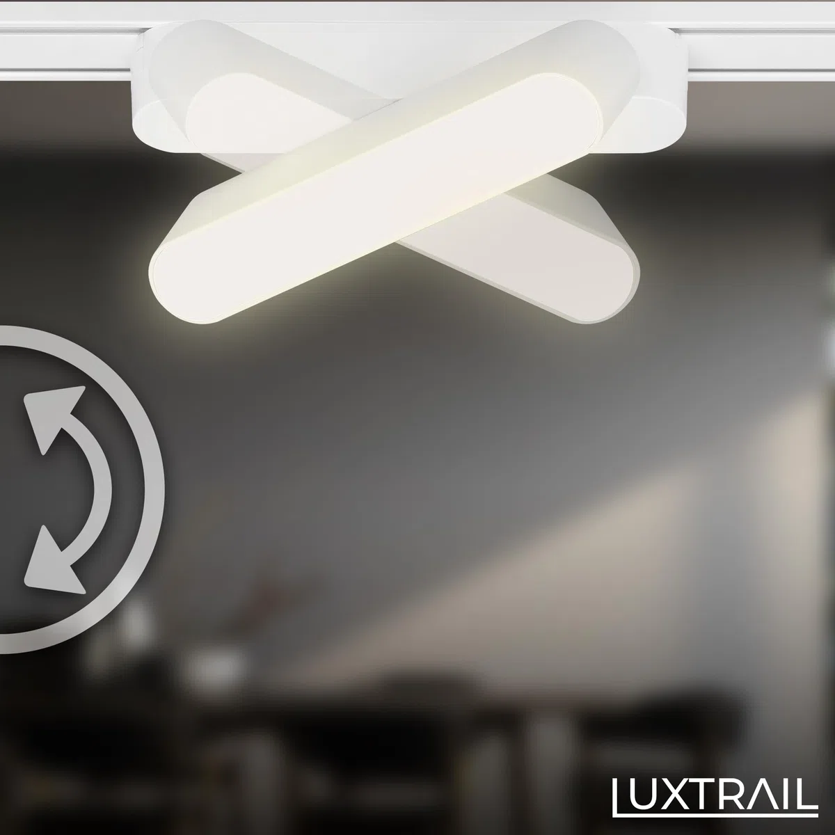 BRILONER - Sistema a binario Luxtrail LED Tracklight, Bianco caldo, Orientabile, Accessori, Spot LED, Faretto, Spot da soffitto, Lampade, Lampada da soffitto, Plafoniera, 130 mm, Bianco