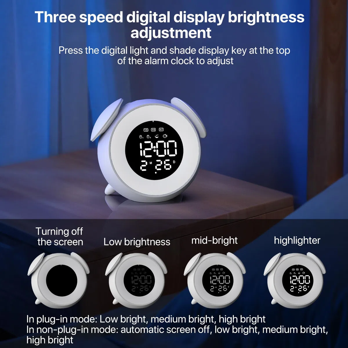 8 in 1 Sveglia Musicale, Lampada da Scrivania Musicale, Sveglia Intelligente a LED, Sveglia Naturale, Design di Ricarica, per Camere da Letto Camerette per Bambini Salotti Balconi