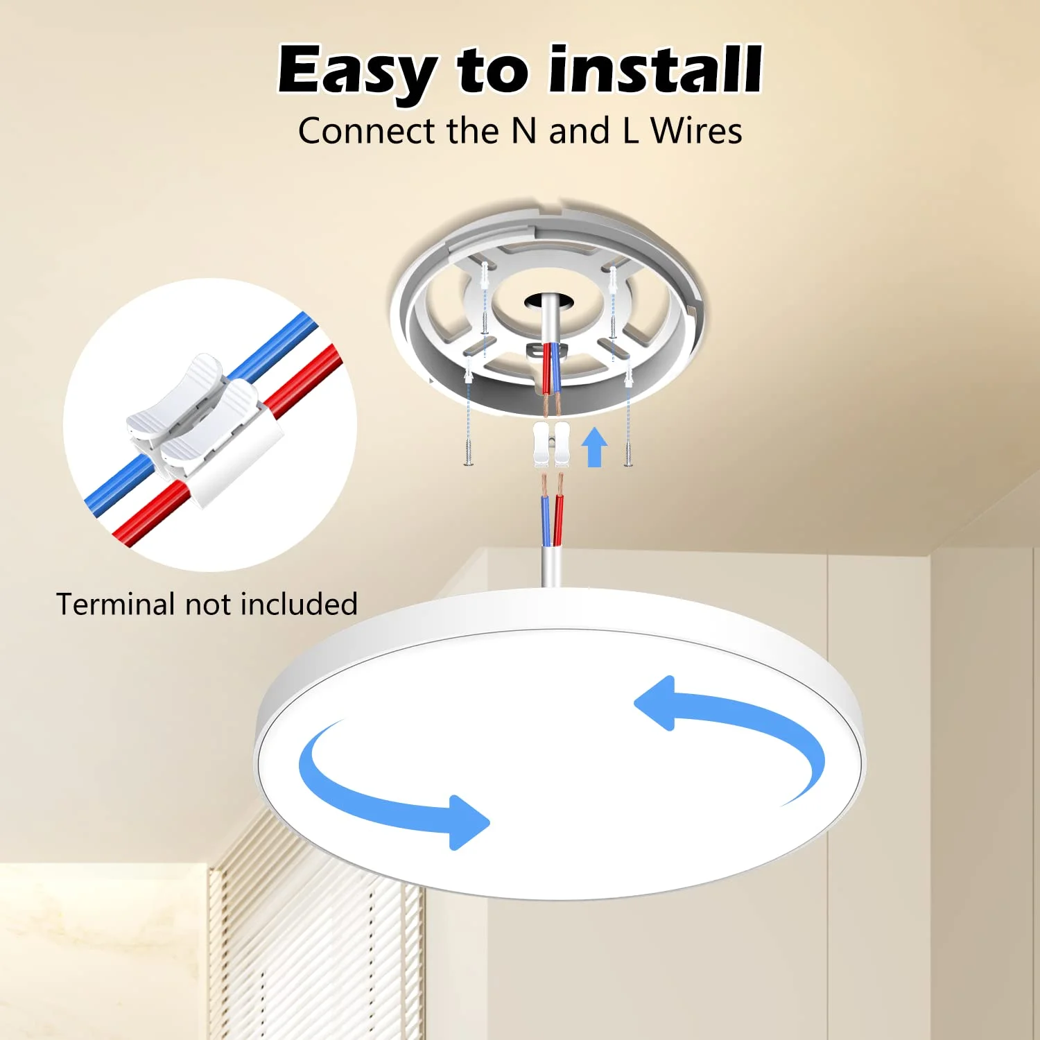 OUILA Plafoniera LED Soffitto 24W, Lampada da Soffitto 4000K 2000LM Plafoniera Bagno IP44 Impermeabile Rotonda Ø28CM Lampadario LED Moderna Luce Soffitto per Cameretta, Cucina, Soggiorno