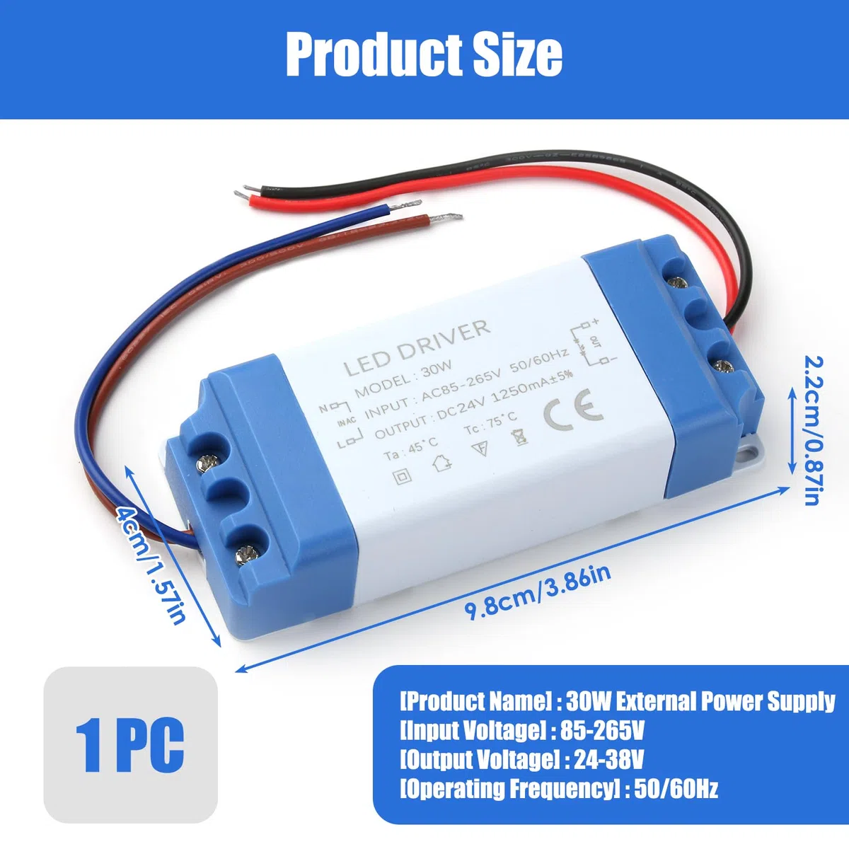 Trasformatore LED Driver 220 V a 24 V 30 W 1.25 A Alimentazione costante per lampade LED G4 MR11 MR16