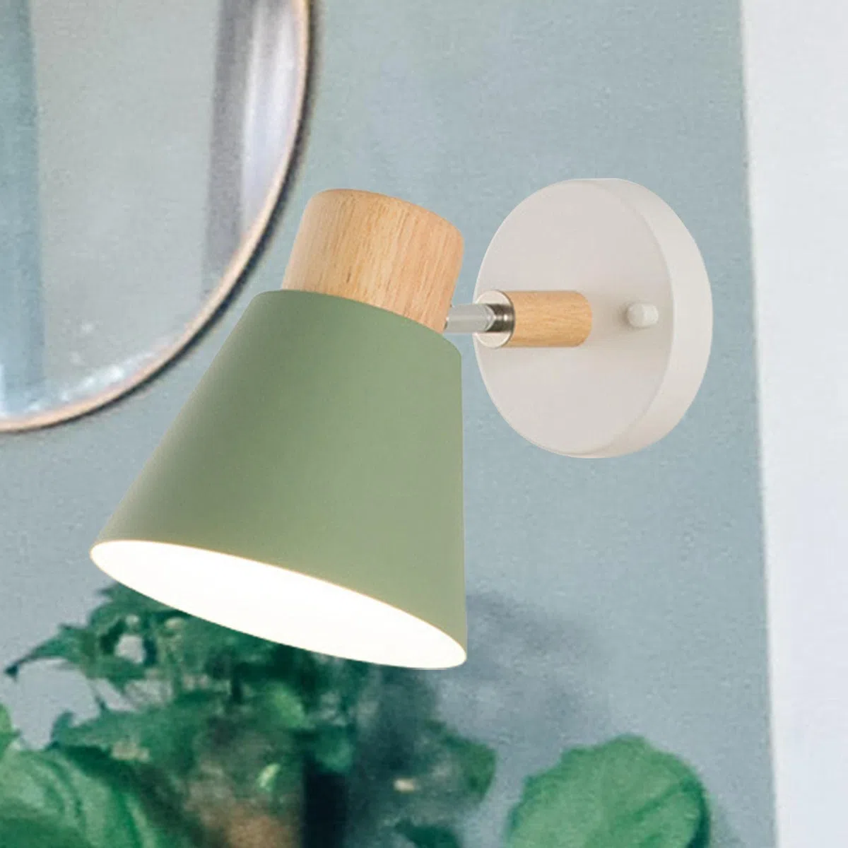 Milageto Nordic Creativo Lampada Da Parete E27 Lampada Da Comodino Decorativo Semplice Applique Da Parete Illuminazione per La Camera Dei Bambini Balcone, VERDE