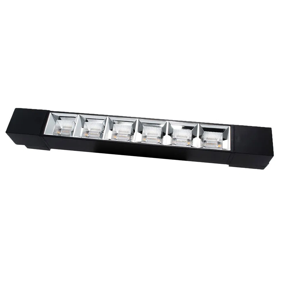 Vetrineinrete® Faretto track orientabile da binario 12 watt 6 led faro bianco o nero monofase luce fredda 6500k naturale 4000k calda 3000k (Nero Luce Calda 3000k)