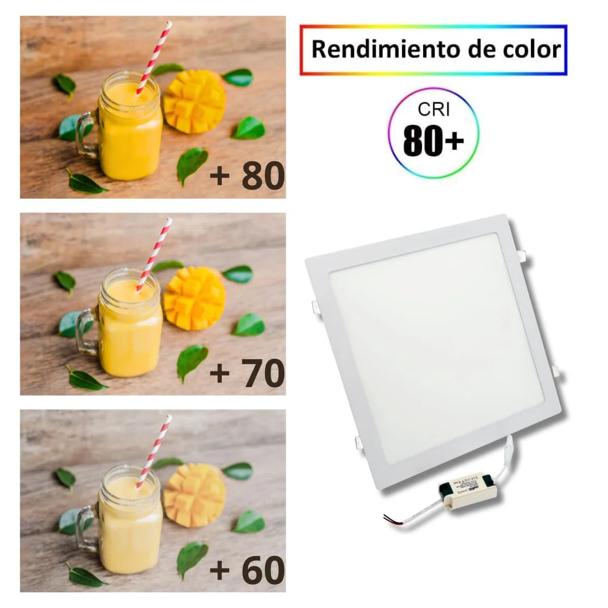 JANDEI - Faretto LED da incasso quadrato da 24W. Perfetto per casa, soggiorno, camera da letto, corridoio, ufficio. (Bianco freddo 6000K)