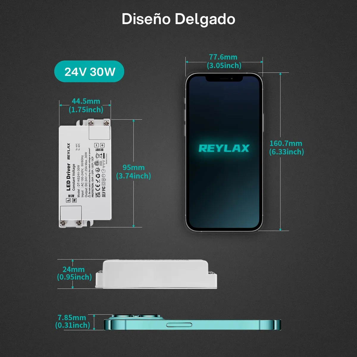 REYLAX Trasformatore LED 24V, Alimentatore 30W 1.25A, Alimentatore Interruttore AC 220V to DC Trasformatori, Driver LED di Tensione Costante, per Bassa Tensione Striscia Led Lampadina MR16 MR11