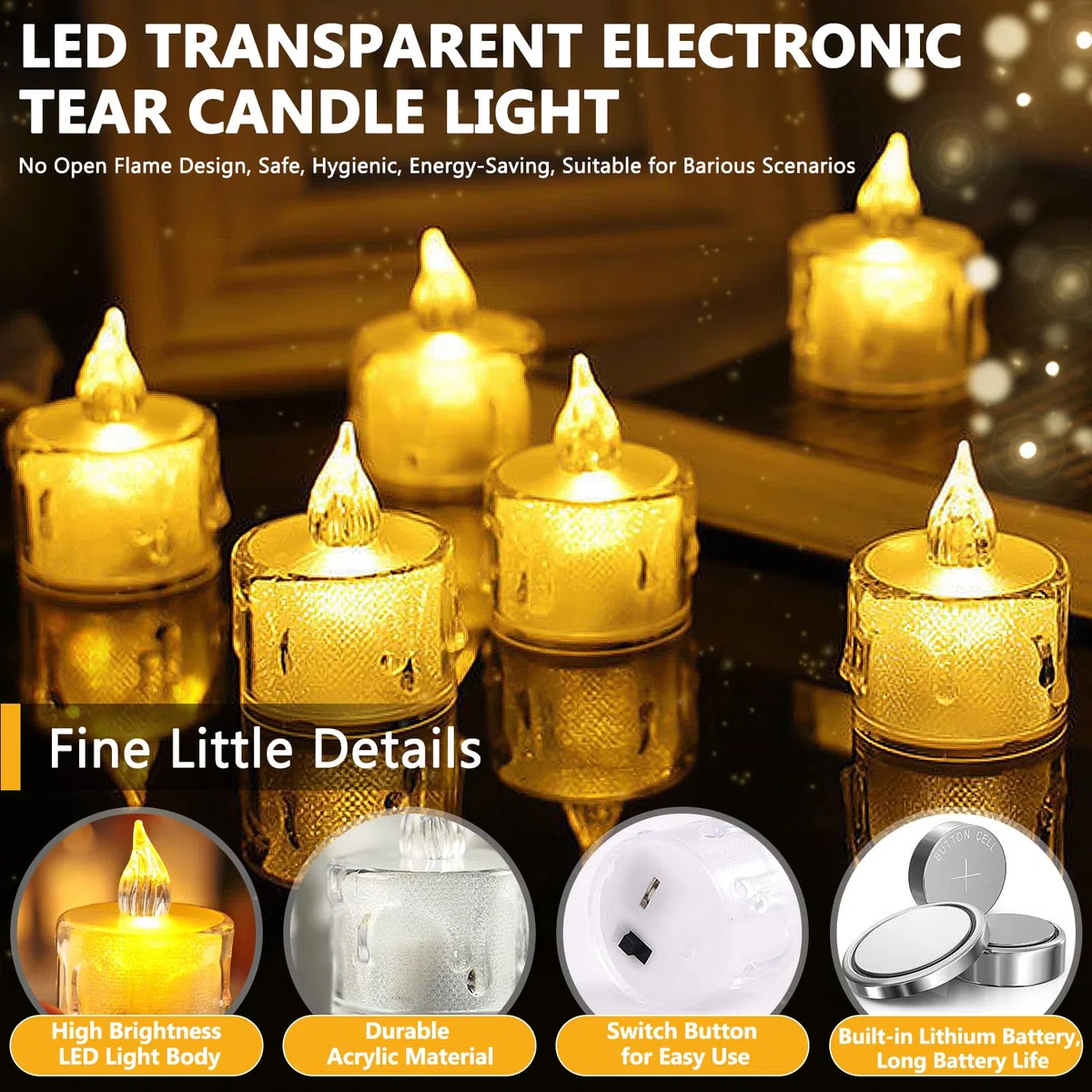 Candele a LED,35 pezzi Senza Fiamma,candele led con Batterie,Candele Elettriche luci tealight luci a LED realistiche per Matrimoni,vacanze,feste,Natale,Decorazioni Giardino(luce giallo calda)