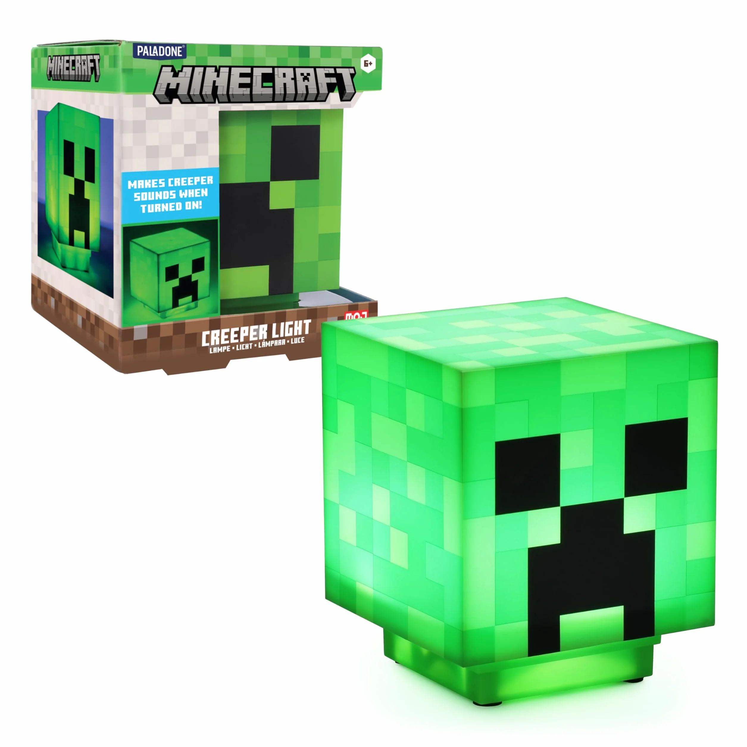 Minecraft Creeper Luce Personaggio Verticale - Paladone Luce da Tavolo con Suoni da Zombie