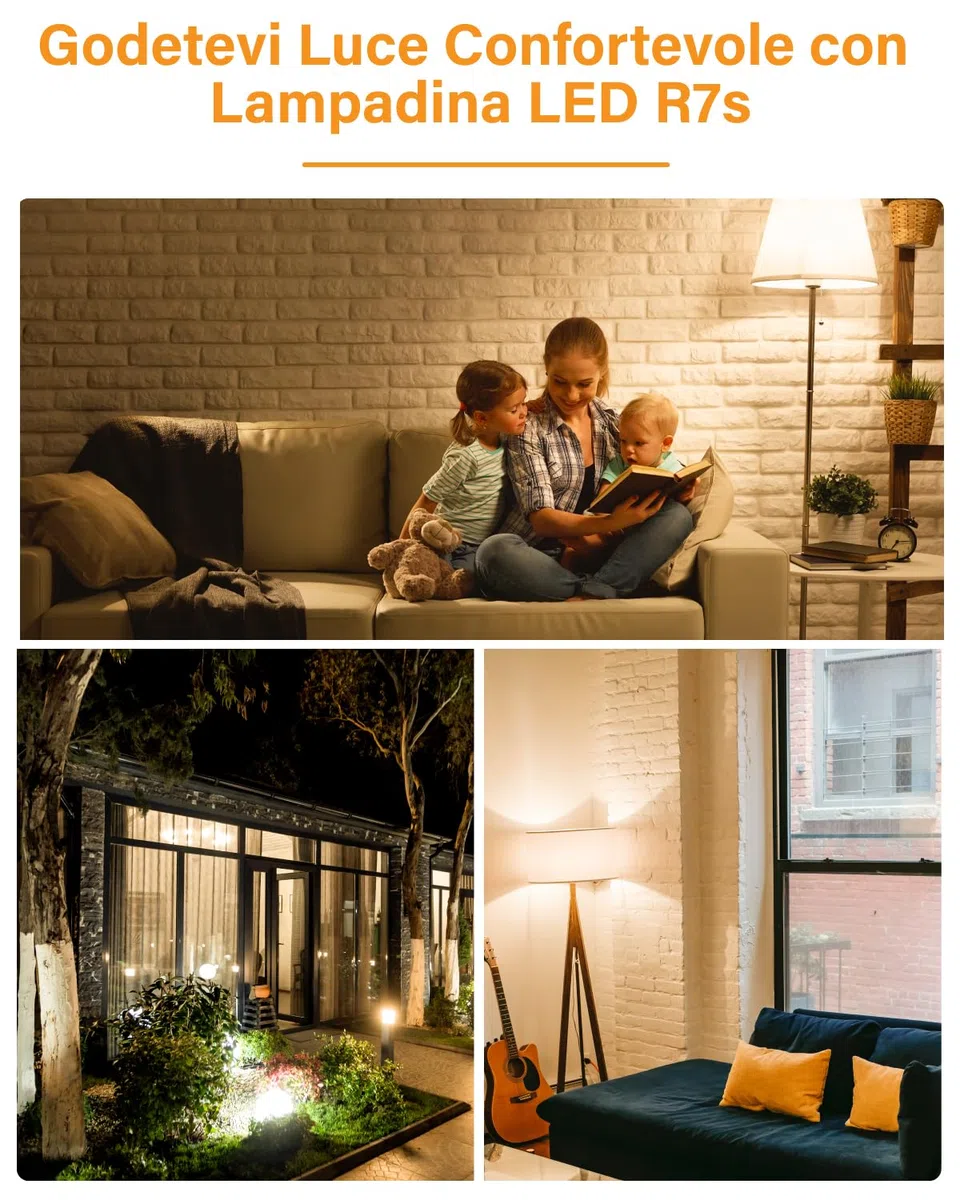 Bonlux 15W Lampadina R7S 118mm a LED Lineare Bianco Calda 3000k, Non-Dimmerabile J118 Slim Doppio Effeto Equivalenti 125W 120W Lampada Alogena Lineare AC 220-240V 1300LM 360 Gradi (pacco da 2)