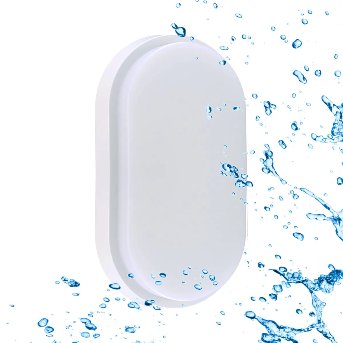 Sigmaled lighting, Plafoniera led 15W per esterni, Resistente all'Acqua, Luce Naturale 4000K, 1350Lm, Applique OVALE IMPERMEABILE IP54 da soffitto e parete, per Esterno o Interno