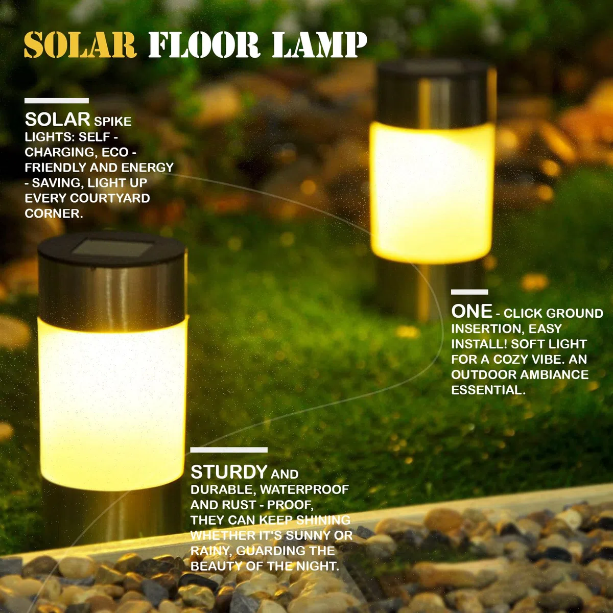 TaimeiMao 2 pezzi LED luce solare per tomba colomba luci per tomba per esterni, con picchetto da terra luce tombale candela commemorativa,giardino per esterni lampada solare a tubo LED