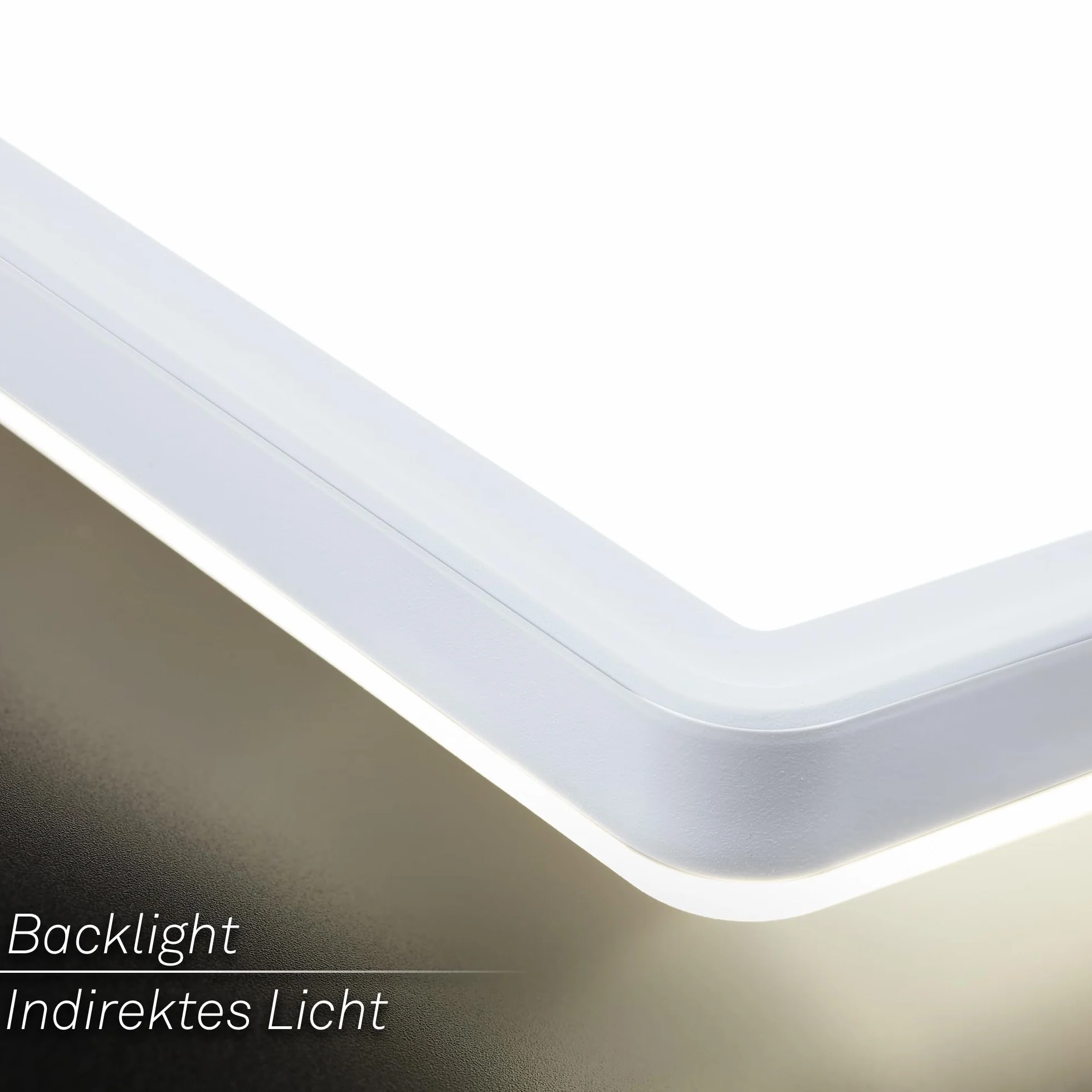 Briloner - Lampada da soffitto a LED, luce indiretta, design piatto e moderno, luce bianca neutra 4000K, lampadario da soggiorno, plafoniera da cucina, 24x24x3 cm, colore bianco opaco