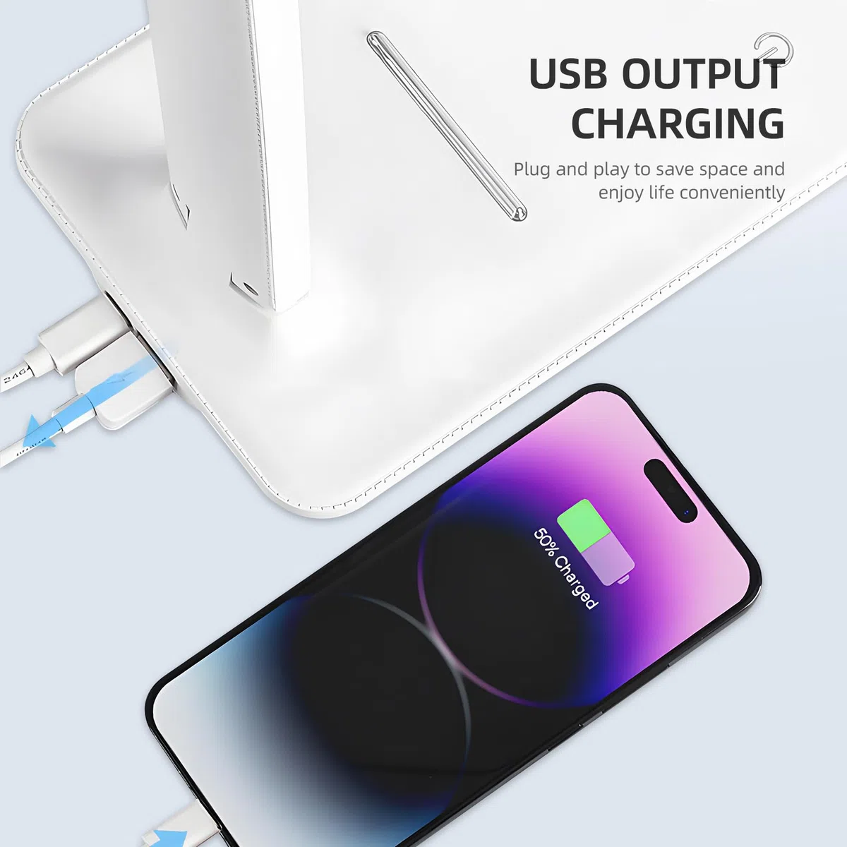 Carehabi Lampada da scrivania a LED, dimmerabile, lampada da tavolo a LED con 5 colori e 5 livelli di luminosità, lampada da lettura con porta di ricarica USB, controllo touch per bambini, camera da