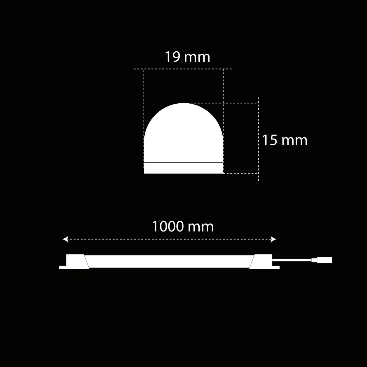 Eurocali Striscia LED 1 metro Rigida con profilo in alluminio 9W 12V 1000 lumen Luce Fredda 6500K - Plug & Play - Pacco da 2