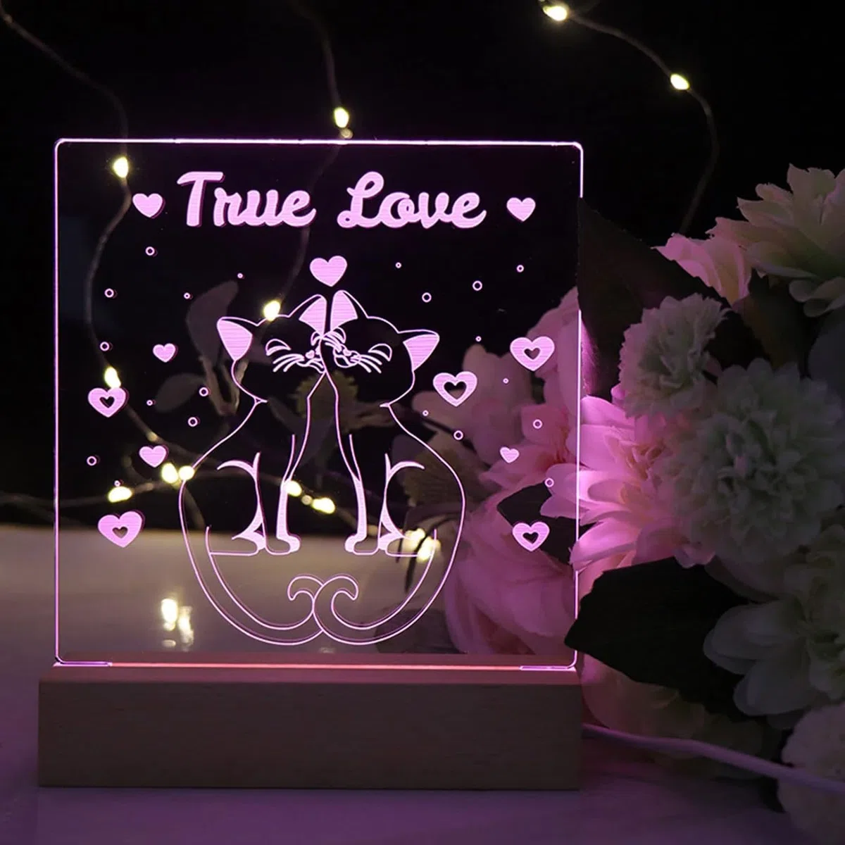 Stileitaliano Lampada Personalizzata Led con Foto – Targa con Base in Legno luminosa – Idea Regalo Originale per Donna Uomo Famiglia Amici – Regali Personalizzati per Compleanno Anniversario