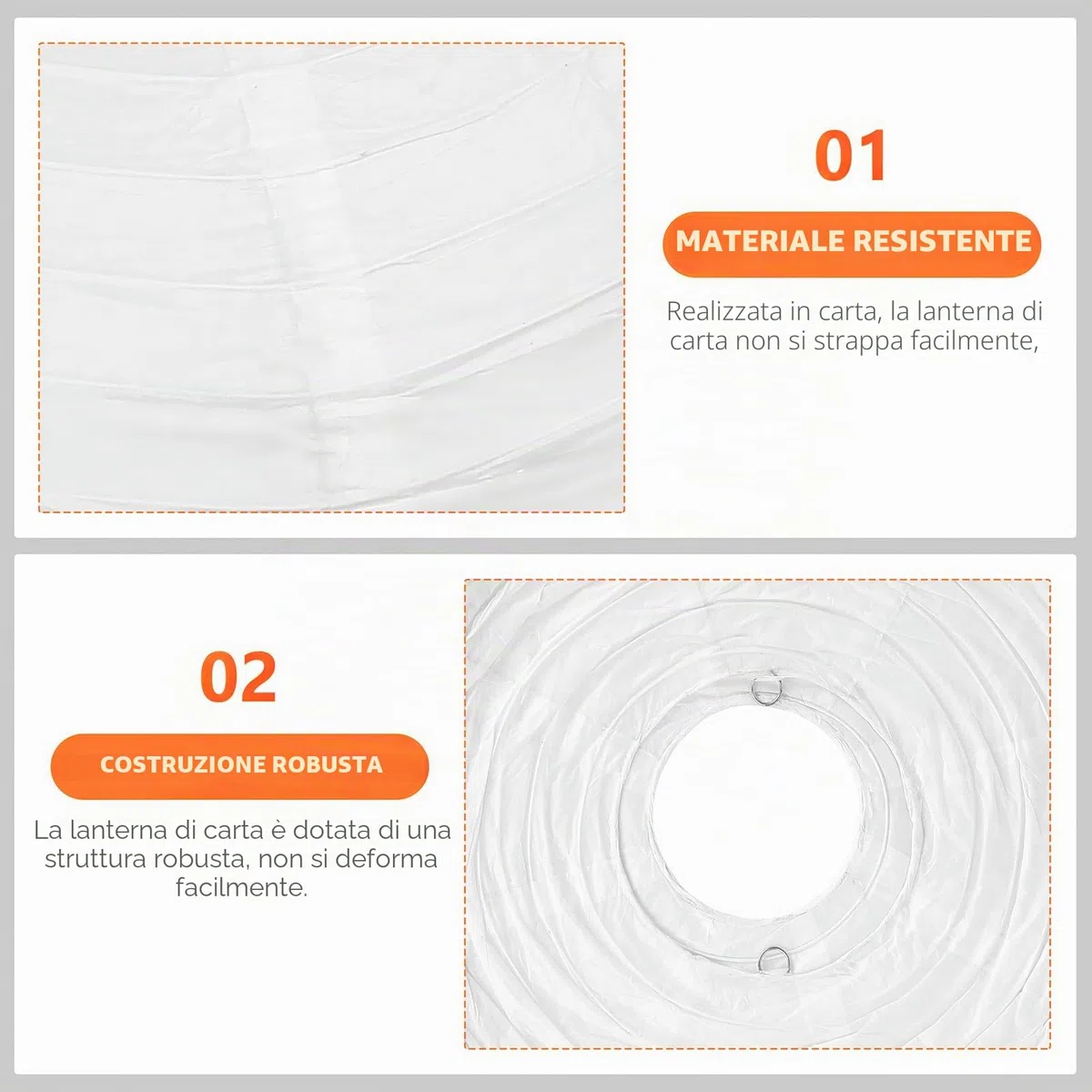 2 STK Lampadario Carta 30cm Rotondo Bianco, Lanterne di Carta per Interni/Esterni, Decorazione per Matrimonio Compleanno Festa Giardino Casa Party