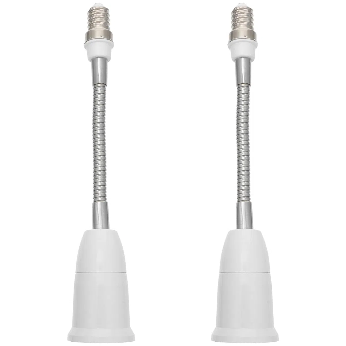Uonlytech 2 Pezzi Portalampada Pieghevole E14 a E27 Adattatore Con Prolunga Base a Vite Regolabile Per Lampadine Interni Casa Ufficio Seminterrato