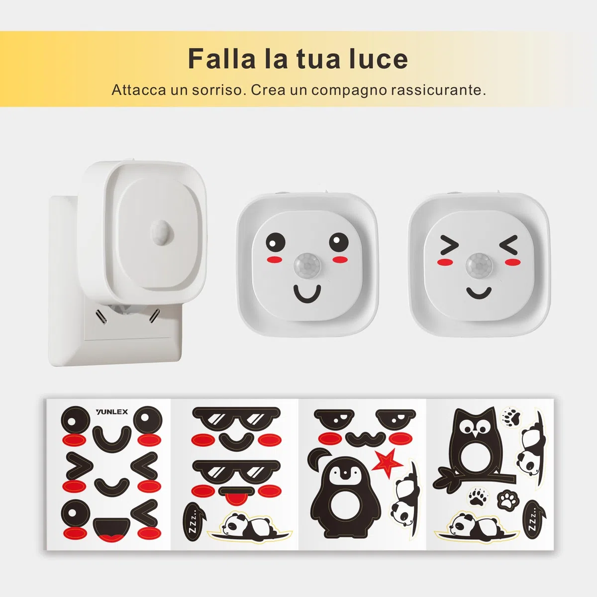 YUNLEX Luce Notturna da Presa con Sensore di Movimento, 3 modalità di sensore, [2 Pezzi] luci notturne dimmerabili per Camera dei Bambini, Bagno, Cucina, Scale, camera da letto, Blu