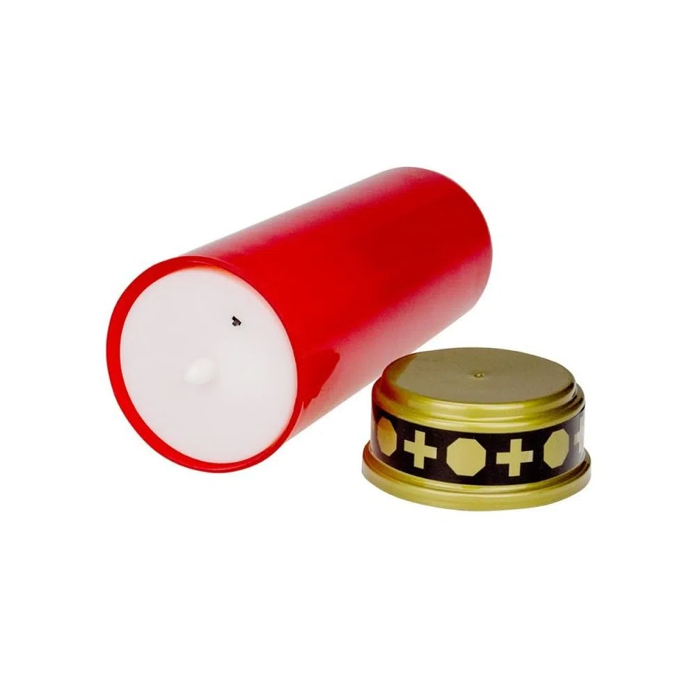 6 pz Lumino Votivo funebre a LED, effetto fiamma colore Rosso, con effetto tremolante, resistente alle intemperie, candela votiva, luce di cimitero, candela elettrica incluse 2 batterie stilo
